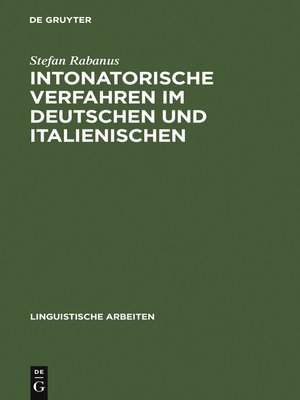 cover image of Intonatorische Verfahren im Deutschen und Italienischen